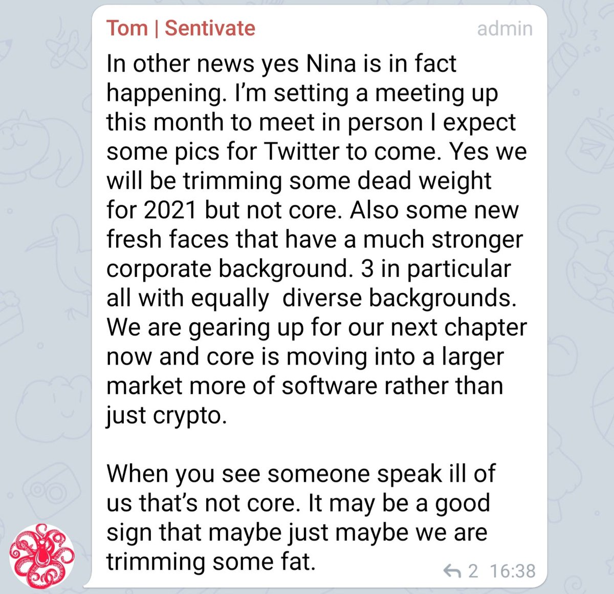 SENTIVATE'S UPCOMING PARTNERSHIPSNina Simosko(Ex CEO of NTTi3) is about to join  #Sentivate3 fresh faces with strong corporate background will joinMore  #FaaS pools on  @value_defi to earn passive income on your  $SNTVT are planned for 2021Many more, stay tuned(4/9)