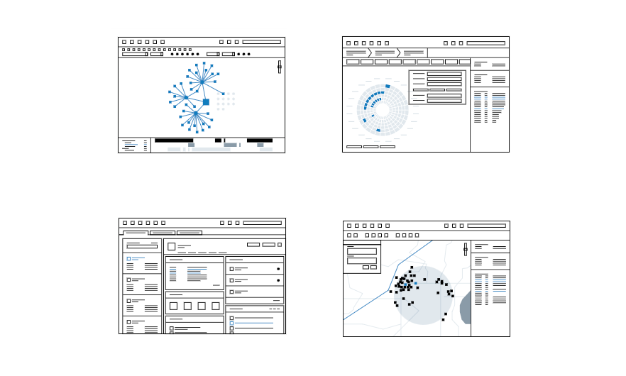  Users can define rules for processing the data, this data will then automatically flow through Gotham and be processed Data can then be rendered in human-readable format such as graphs, maps, browsers