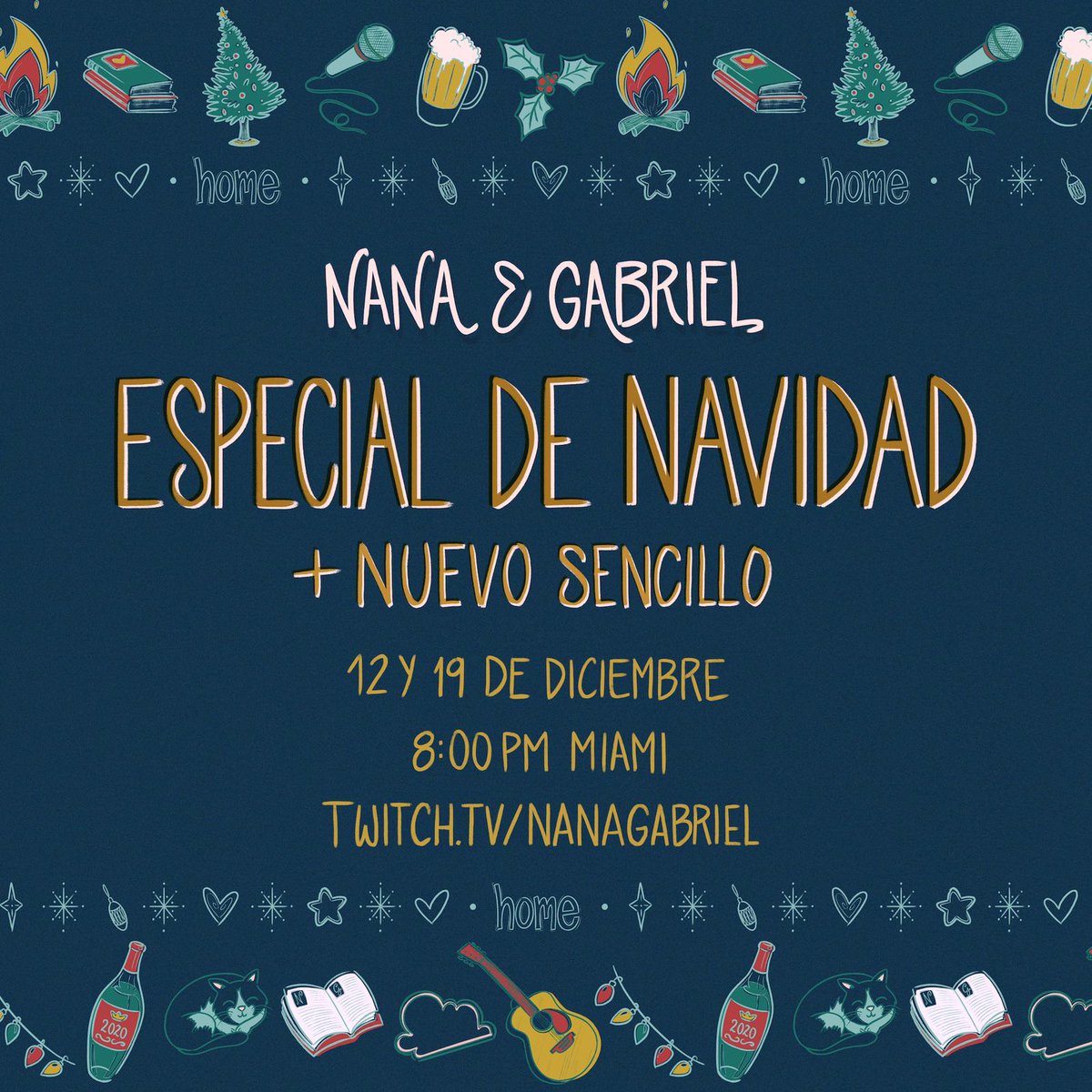 hectorbarboza's tweet photo. #Música este sábado 12 y el siguiente sábado 19 de diciembre los artistas Nana Cadavieco @NanaVico y Gabriel Figueira nos ofrecerán par de Conciertos Virtuales de Navidad ( más su nuevo sencillo ) "NANA Y GABRIEL" a las 8 pm por https://t.co/yIDyrdlMqS https://t.co/mkdmeLCKyg