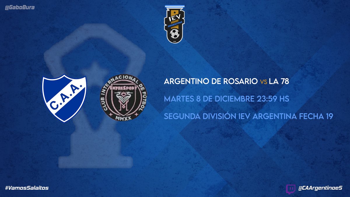 🇦🇷¡MARTES DE IEV!

⚽Quedan 5 finales, hoy jugamos la primera de ellas, recibiendo a un gran rival en lo que va a ser la fecha 19 de #LigaIEVArgentina. 

#VamosSalaitos