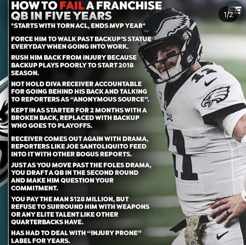 QuinyonClamps's tweet photo. Very accurate, read this if you want to know why Wentz is doing bad this year. https://t.co/NR1YXnKhVw