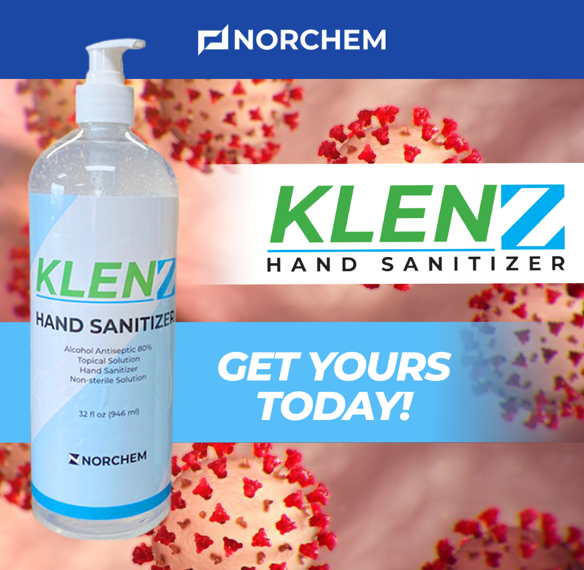 SALE ON KLENZ HAND SANITIZER! Give your hands an early gift of KLENZ #handsanitizer this Holiday Season. If you buy..
100 bottles get 10% off
500 bottles - 15% off
1000+ bottles - 20% off
2000+ bottles - 30% off
Use Code: KLENZ80

Click HERE to purchase: norchemcorp.com/covid-19/