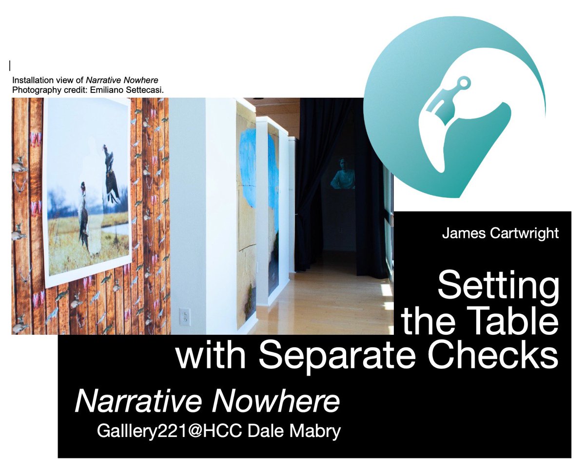art_files's tweet photo. Last week to see the Separate Checks collaborative exhibition “Narrative Nowhere” at @Gallery221HCC Dale Mabry. Closes on Thursday. Make an online appointment to visit the gallery using the link on their website. #separatechecks @HCCFL #Tampa https://t.co/ZTbykAmvaU