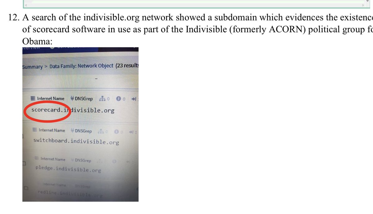 Lemme just give you a taste of how utterly batshit this is. With no explanation or connection to anything else in the affidavit, “Spyder” notes that the progressive group Indivisible—which has nothing to do with ANY of this—has a subdomain called “scorecard.”