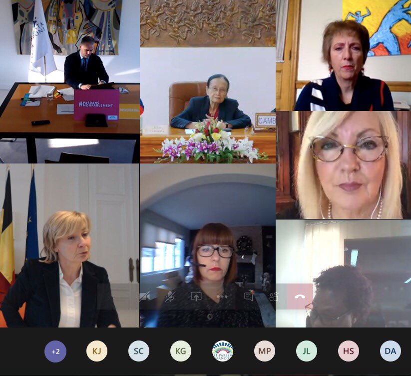 APFfrancophonie's tweet image. Première réunion du groupe de travail du Réseau des femmes parlementaires de l’APF pour la mise en place d’une politique pour lutter contre le #harcèlement dans les parlements avec la participation du @CoE_fr et de @PenelopeDenu. #OrangezLeMonde
