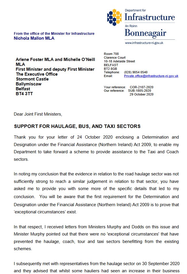It’s disappointing that the Finance Minister replied suggesting that no ‘exceptional circumstances’ prevented taxi drivers benefitting from existing schemes.  @MatthewOToole2  @PatCatney