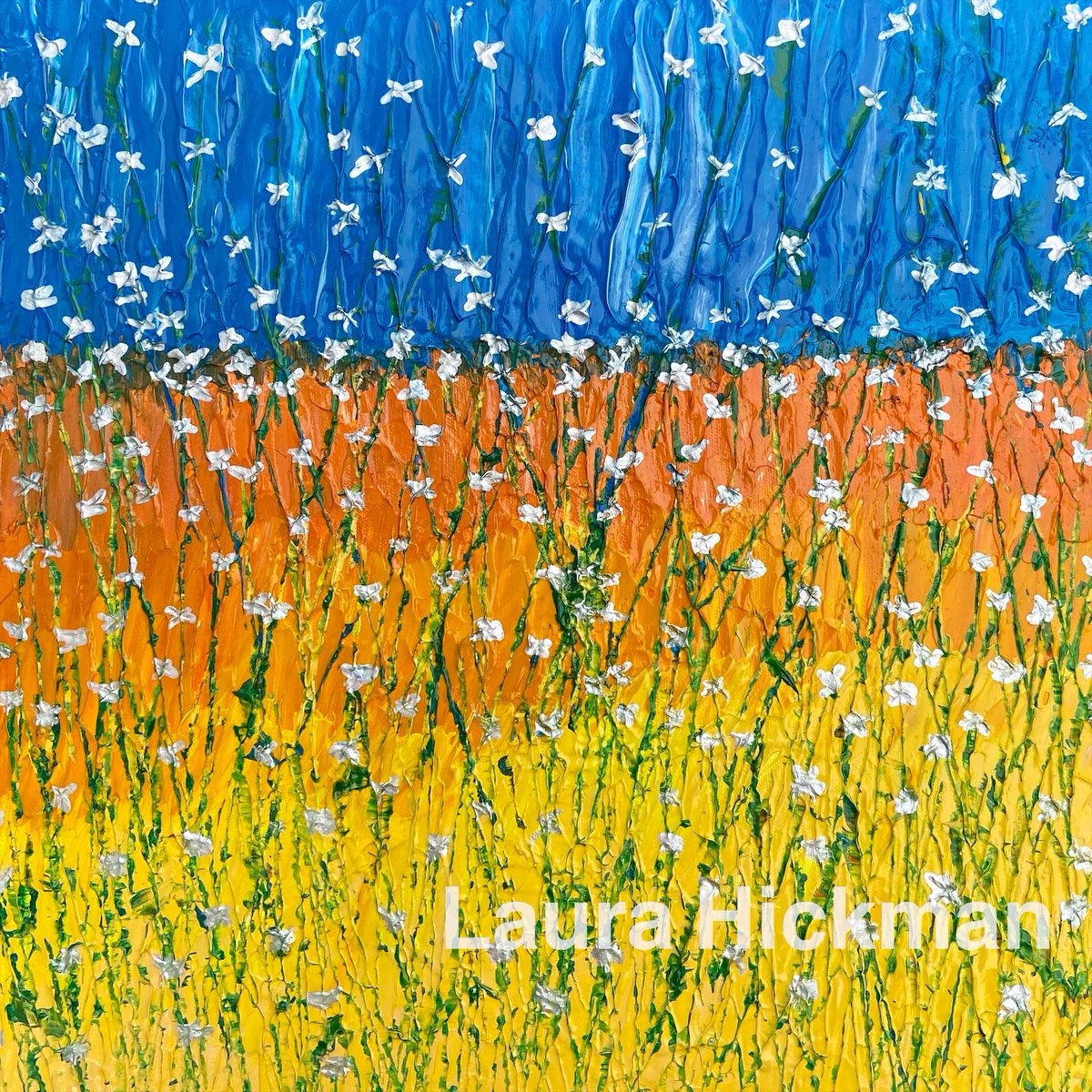 #tuesdayvibe Rainbow Meadow &amp; Daylit Meadow, original impasto acrylic paintings 40cm x 40cm deep canvas in white wood floating frames for sale <a href="/LifeFullColour1/">Life: Full Colour 🏴󠁧󠁢󠁷󠁬󠁳󠁿🇦🇺</a> gallery, limited edition prints also available. Sumptuous colours to brighten up any space! #ChristmasGiftIdeas