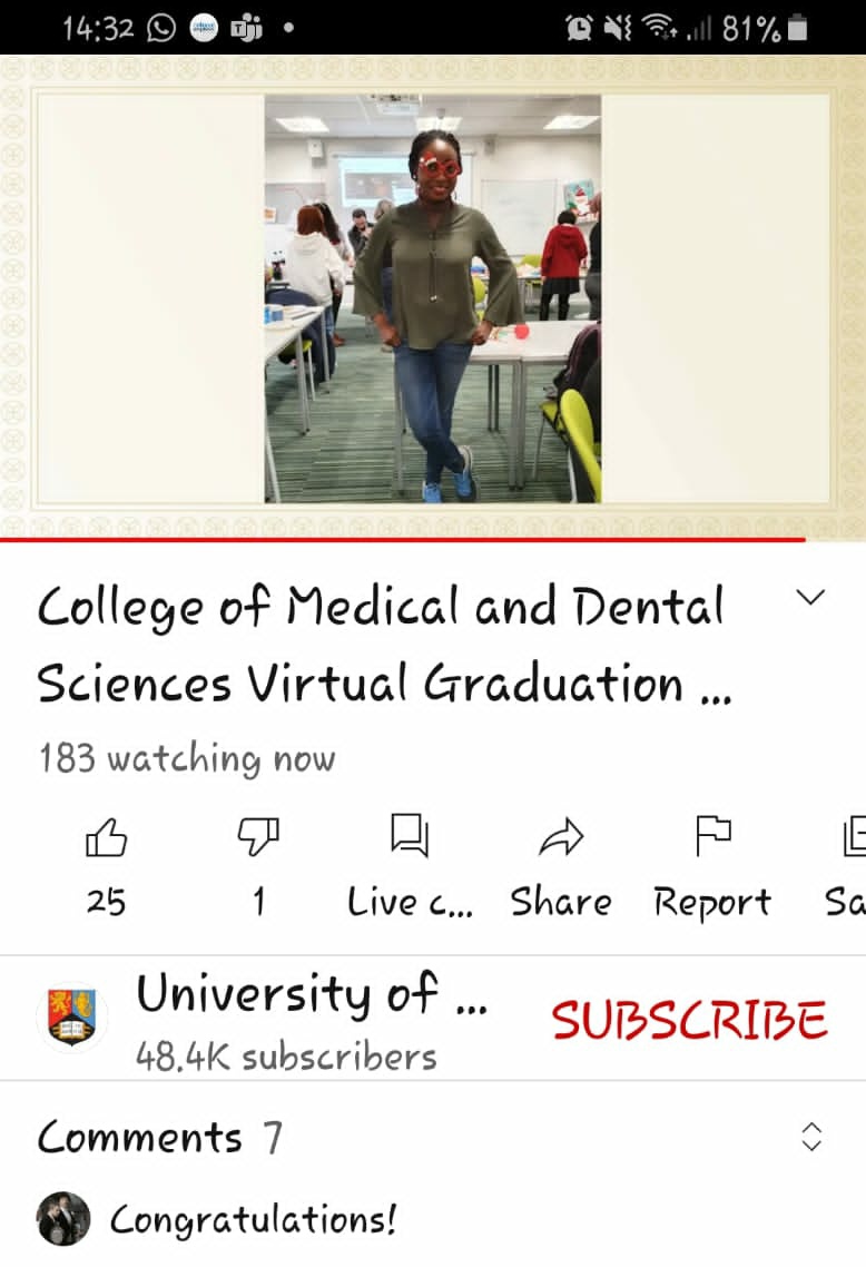 OdirichiA's tweet photo. Happy virtual graduation to me!  Officially done with MPH @unibirmingham. A very big thank you to all who supported me...I watched from my room with my imaginary graduation cap! Hope you all can see the cap tho! Hahaha https://t.co/RGjzpGrC5s