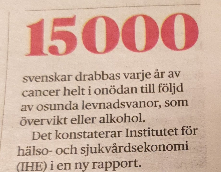 Är inte all cancer "helt i onödan"? Jag förstår vad skribenten vill ha fram, men tycker att ordvalet var lite i onödan.
