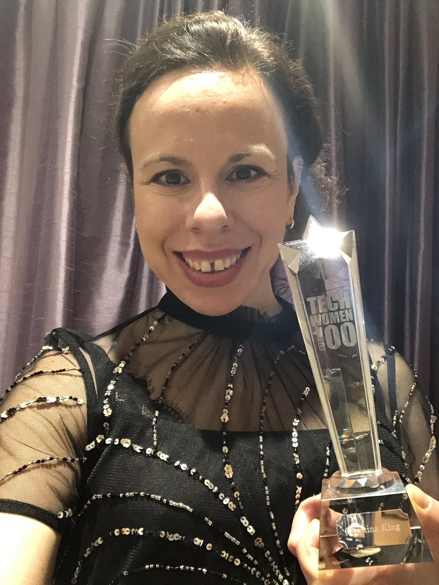 Really proud to receive my #TechWomen100 award tonight at the virtual ceremony. In the company of all the other fabulous inspirational winners 🤩and speakers @DameStephanie_ @Dr_Black @girlsintocoding @DeborahLabsOW @WATC_girl @streets_julia 🙌🍾