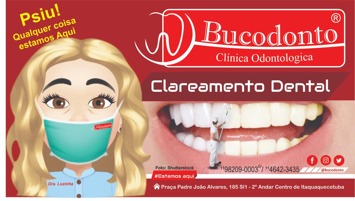 bucodonto's tweet photo. Psiu!
Qualquer coisa estamos Aqui!
Você vai ficar de Fora?😱😳
O clareamento dental é um dos procedimentos de estética dental mais procurados por quem deseja ter um sorriso mais branco e brilhante.😁

Venha fazer avaliação sem compromisso e fique pronto para o Verão! https://t.co/4Uo8EnhU6k