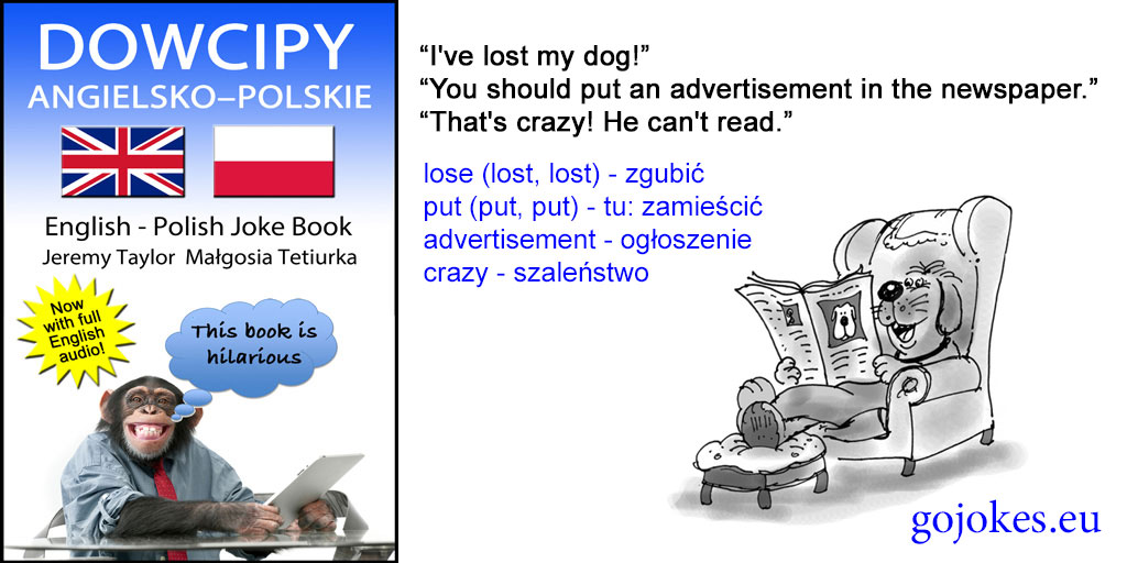 MrWriteCzech's tweet photo. The English Polish Joke Book is available as a paperback https://t.co/QhgbQvrLko or with full English audio https://t.co/xRa9wVuxQg. A great present for any Pole  – or for English speakers wanting to improve their Polish. #Polska #PolskaJestNajpiękniejsza https://t.co/VoRZAVt6Ry