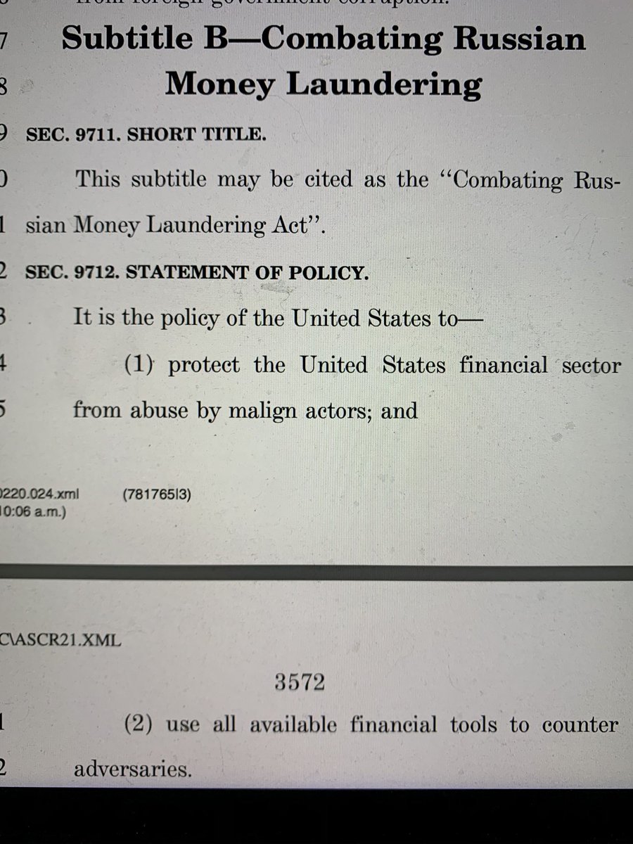NDAA is the Christmas gift that keeps on giving.Also mandates a Treasury report on:Identifying shell company ownersExpanding AML regime to lawyers/real estate/corporate services/trust providers (!)Enhanced PEP screeningNational US real estate ownership register