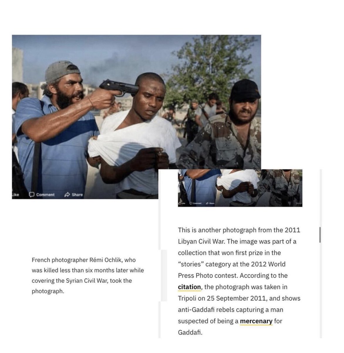 A few more debunked photos: