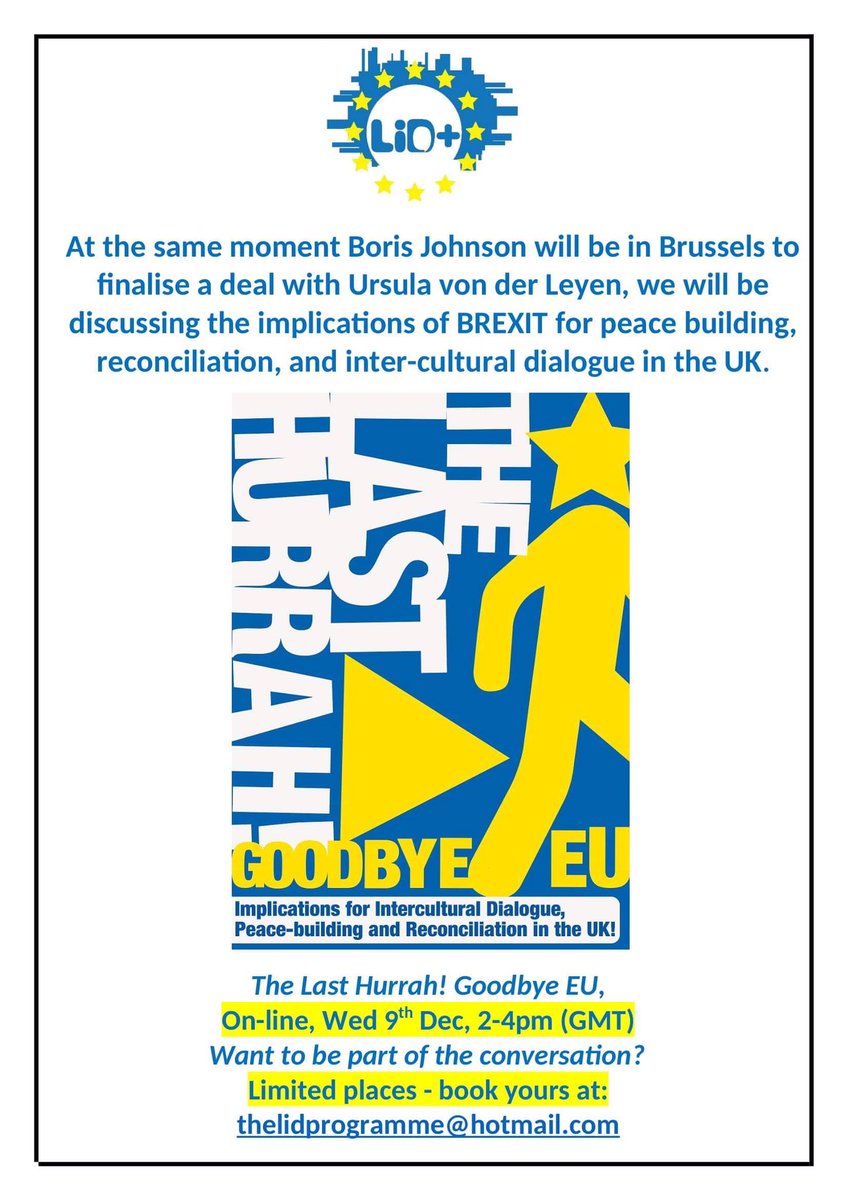 📣 Tomorrow we will be facilitating the first in a few dialogues online about the implications of Brexit and strategies for EU-UK relations looking forward. 

💬 Would you like to be a part of the conversation?

🗣 Or do you know somebody who would?

⏳ You’re still on time!