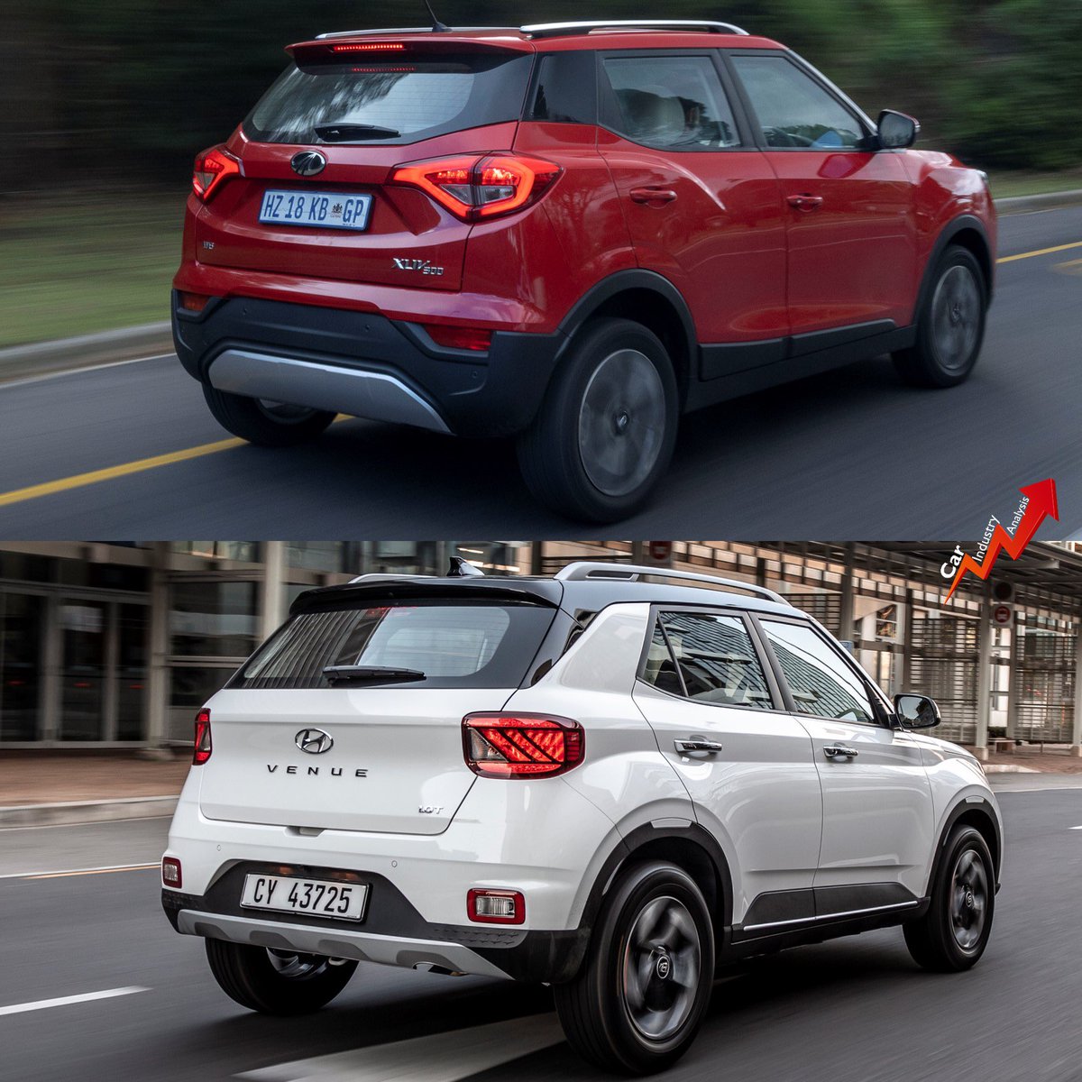 lovecarindustry's tweet photo. The Mahindra is only available in India, South Africa, as its longer cousin #SsangyongTivoli covers the rest of the world. The Hyundai is available in India, Australia, USA, South Africa. Do mini SUVs really make sense? #carindustryanalysis #felipemunoz #carmatch #cars https://t.co/okkzqJSfdT