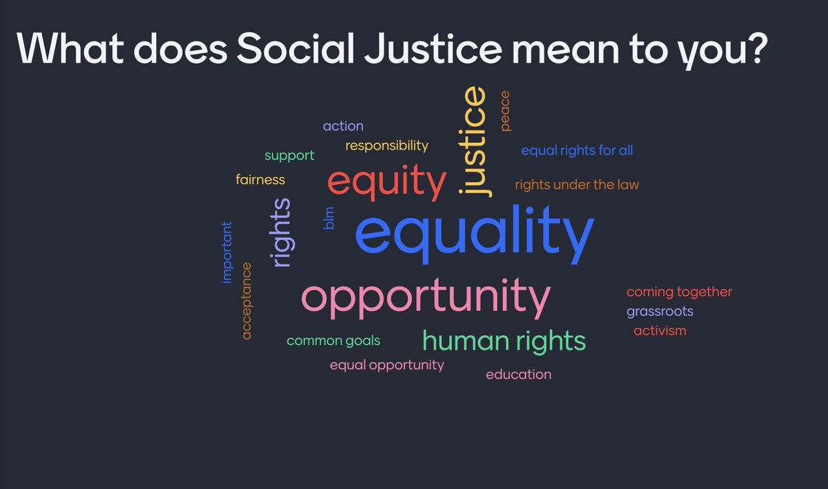 What does Social Justice mean to you? Awesome word cloud from our inspiring first meeting! #whpantherpride