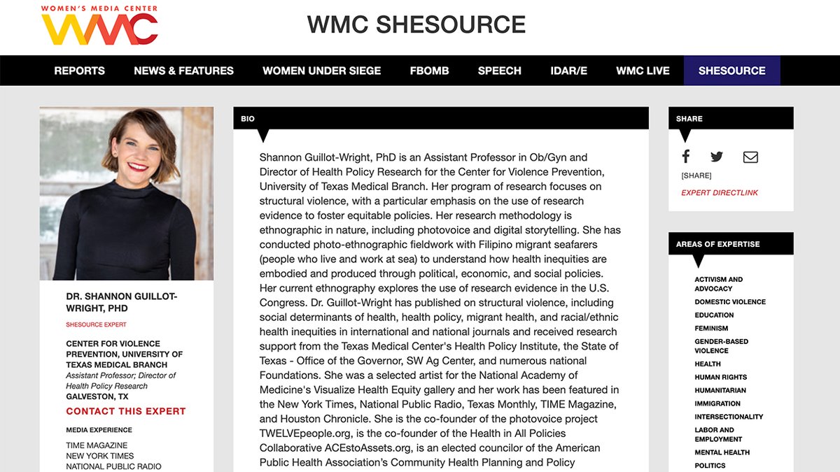 UTHealthCVP's tweet photo. #HealthPolicyResearch Director @DrGuillotWright is now a @shesource expert.
Interested in reading more? https://t.co/n02dUqLubz https://t.co/H6OHfajfzx