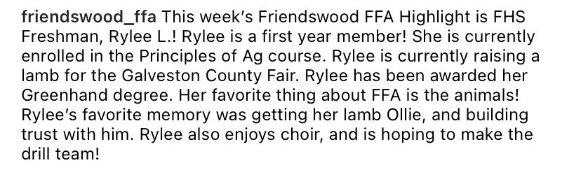 Friendswood FFA tweet media