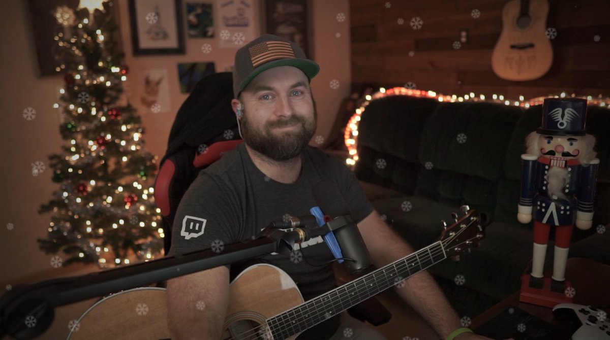 Live right now and singing some songs in our own little winter wonderland with my buddy Colonel Bustanut. twitch.tv/twoguys1couch #music #twitchmusic