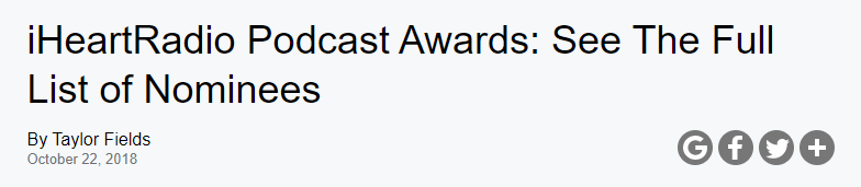 This isn't helped by the fact that this year, the  @iHeartMedia Awards nixed the LGBT category--one of the only categories in which queer podcasters could be recognized specifically for their identities. So. No LGBT podcasts... Male Host and Female Host... hmmmm... interesting...