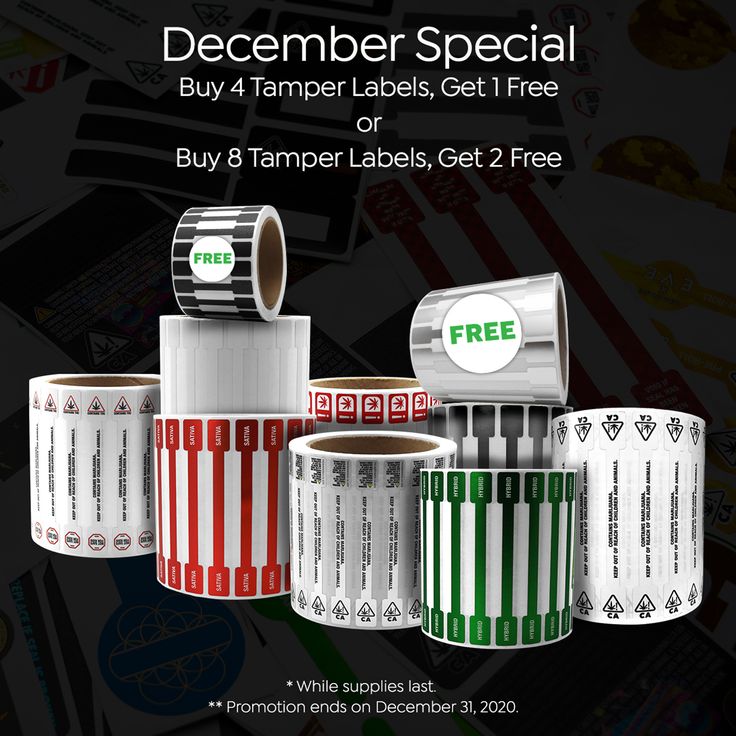 KodyTHCSolution's tweet image. Take advantage of our December promotion and step into the new year having your packaging ready to go! Buy any 4 rolls of tamper labels and get a 5th roll free
#thclabelsolutions #tamperlabels #labels #cannabislabels #cannabispackaging #cannabiscompliance #cannabiscommunity #weed