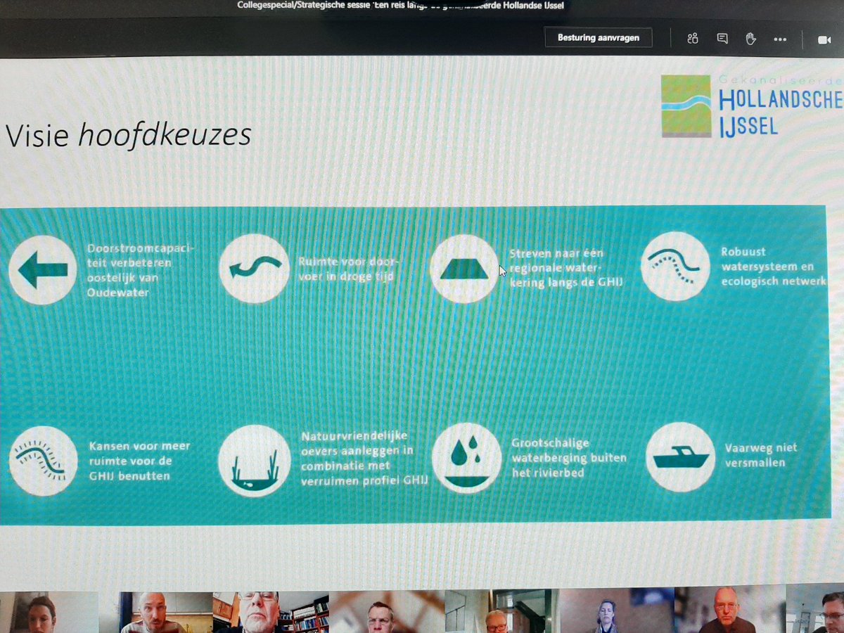 JeroenHaan1's tweet photo. Strategische sessie met leden van projectteam en college #DenH @HDSR_waterschap over #GekanaliseerdeHollandseIJssel #GHIJ: doorstroming, toe- & afvoer, oevers/kaden/dijken, recreatie, scheepvaart, natuur, #KWA en meer. Hoe wateropgaven verbinden met diverse (gebieds)ontwikkeling https://t.co/oTw5K2b8hv