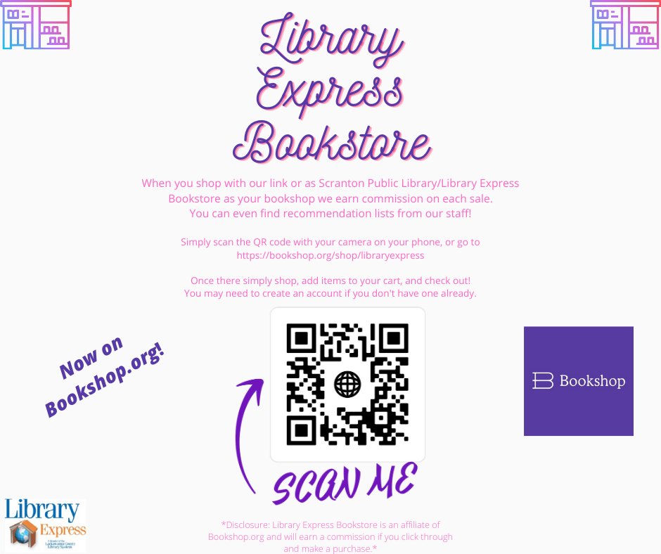 Library Express Bookstore is now on Bookshop.org! Simply scan the QR Code or click the link, bookshop.org/shop/libraryex…

 Disclosure: Library Express Bookstore is an affiliate of Bookshop.org and will earn a commission if you click through and make a purchase