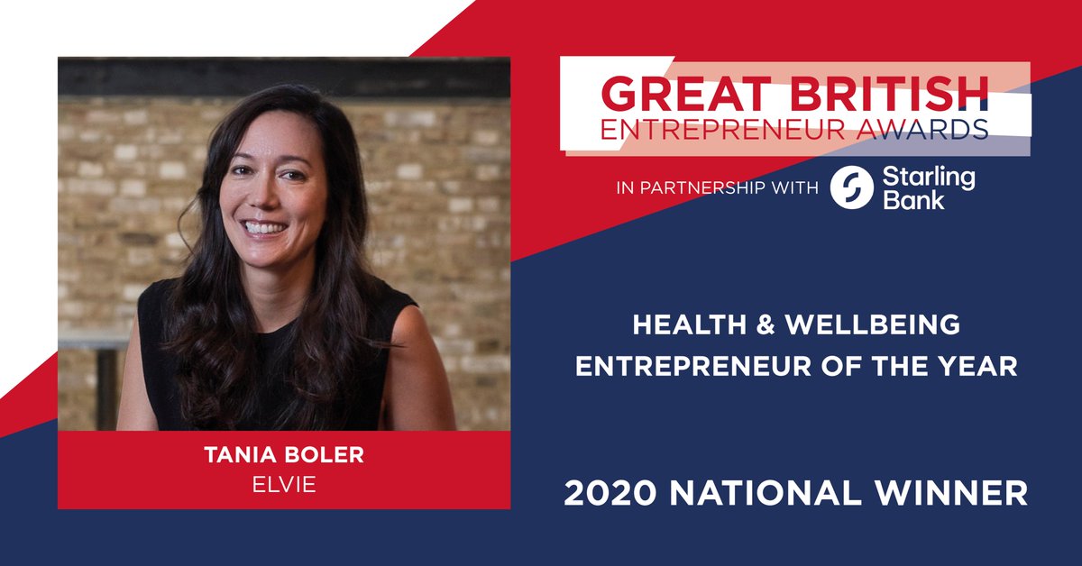 Our first ever national #GBEA Health &amp; Wellbeing Entrepreneur of the Year goes to Tania Boler of <a href="/elvie/">Elvie</a>! 👶🏻
