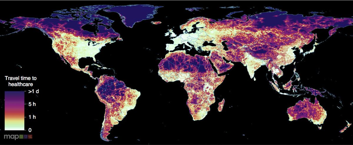 BDWissel's tweet photo. Global map of travel time to a health care facility

https://t.co/jOz8gDJmzt https://t.co/AGm2Tso4Wd