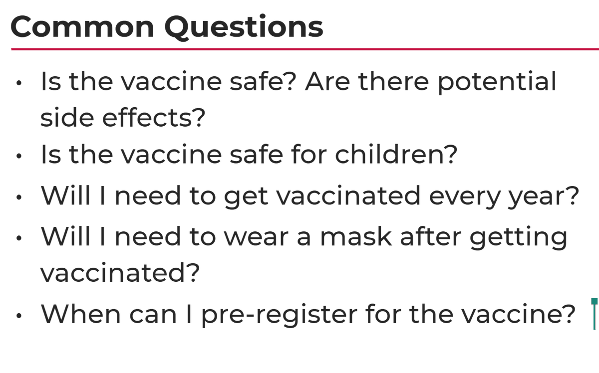 11. Dr. Chan walks through some common questions we've received so far about the vaccine, especially when it comes to safety.