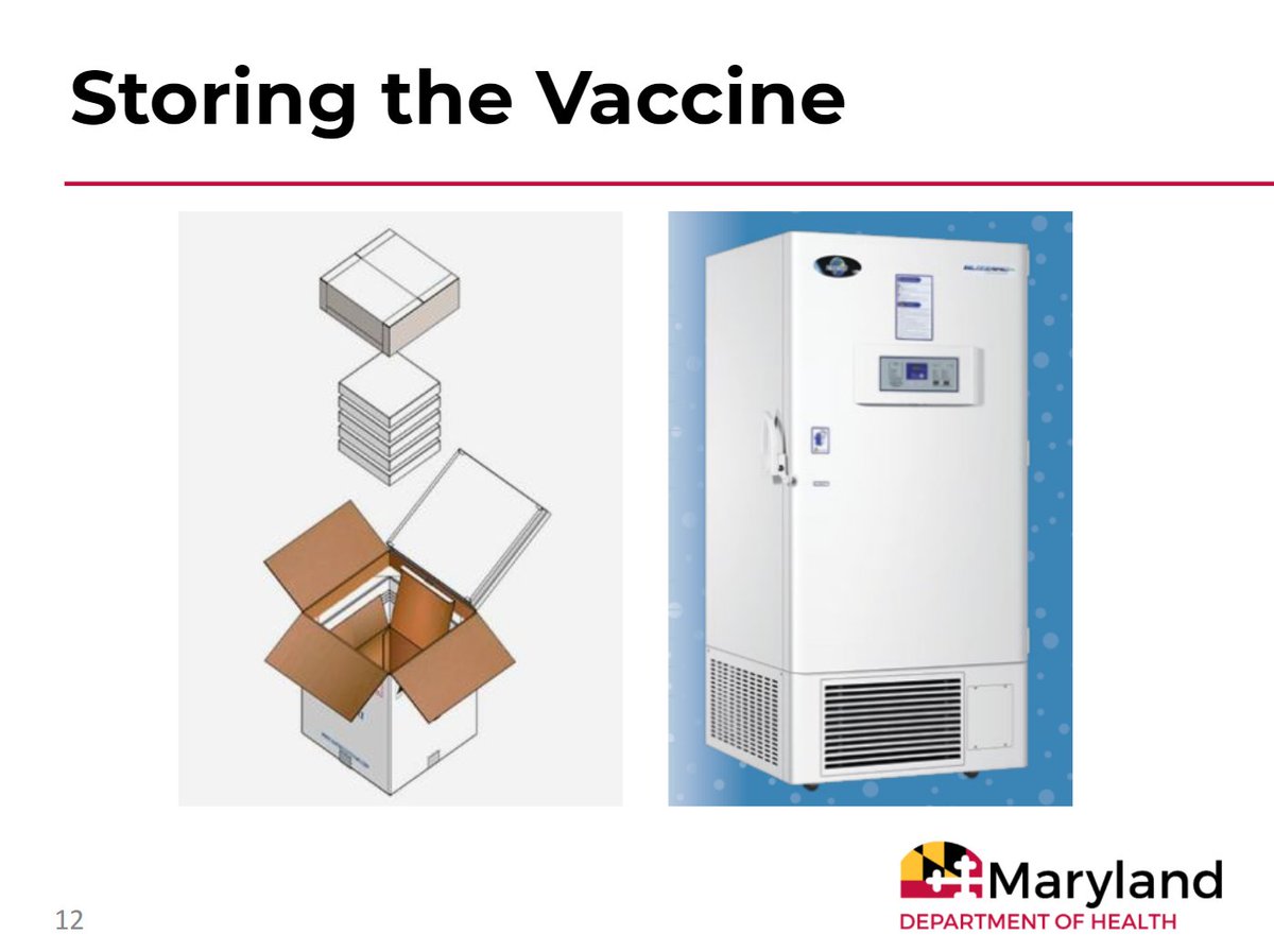 9. The Pfizer vaccine is stored at -80°C and the Moderna vaccine is stored at -20°C. The state has secured freezers of our own, and we have contracted with various institutions and organizations that have them.