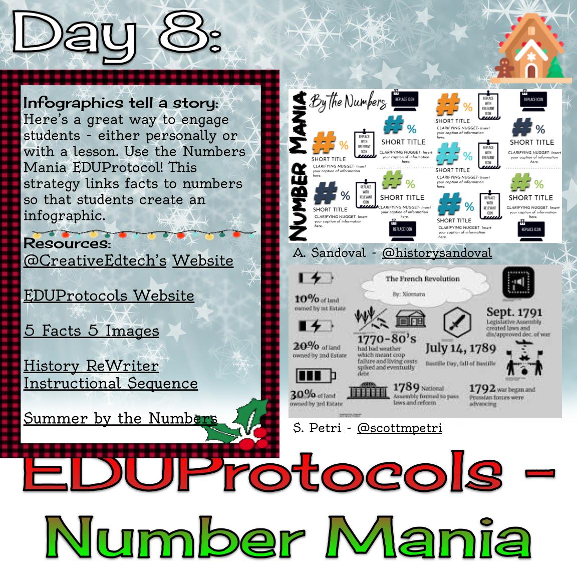 herrplatt's tweet image. #EdTechAdvent Day 8 - Infographics tell an (engaging) story! Use the Numbers Mania EDUProtocol to connect with students and have them give in to a lesson to find key facts. @creativeedtech @eduprotocols bit.ly/edtechadvent20…