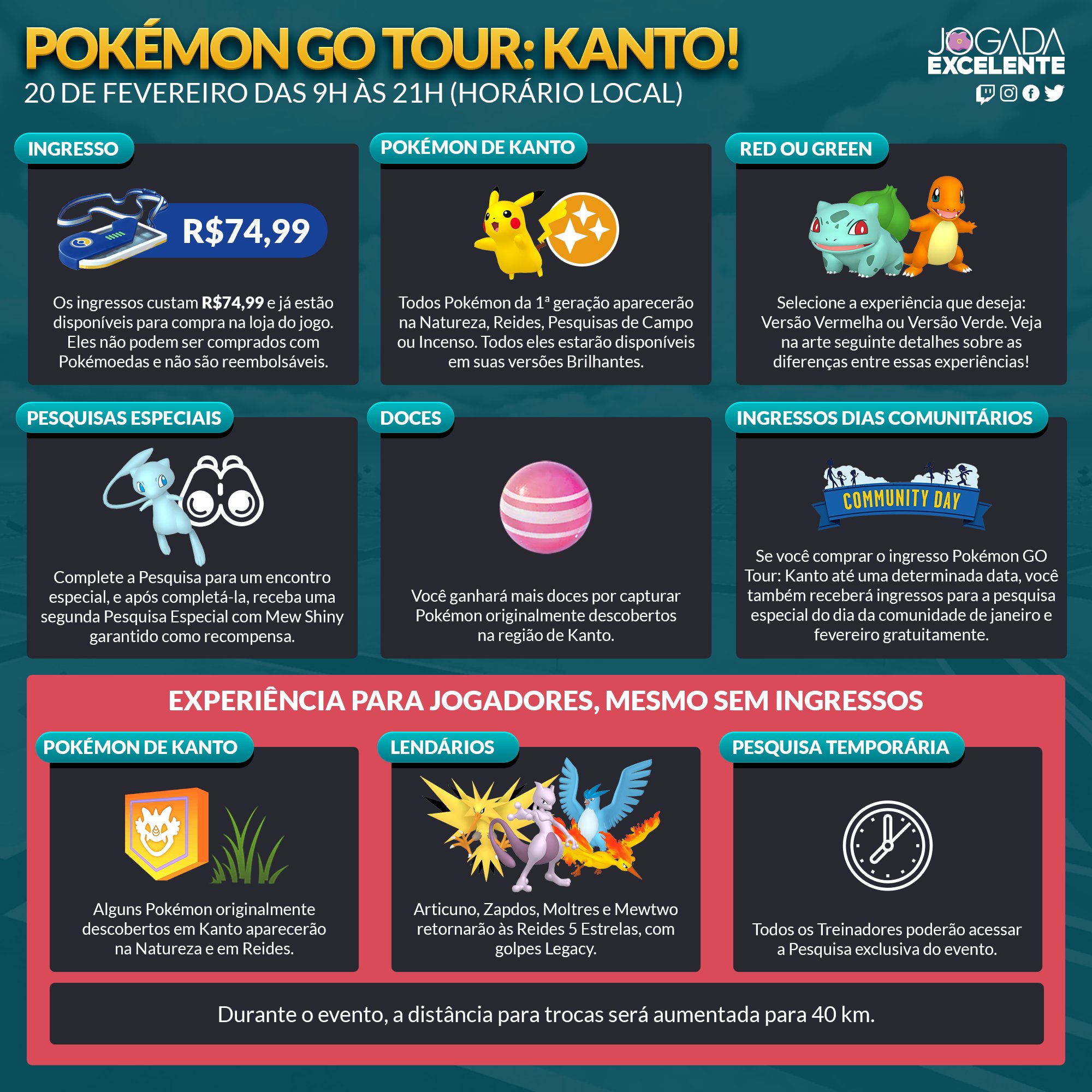 Jogada Excelente on X: Pokémon GO: Confira detalhes do evento