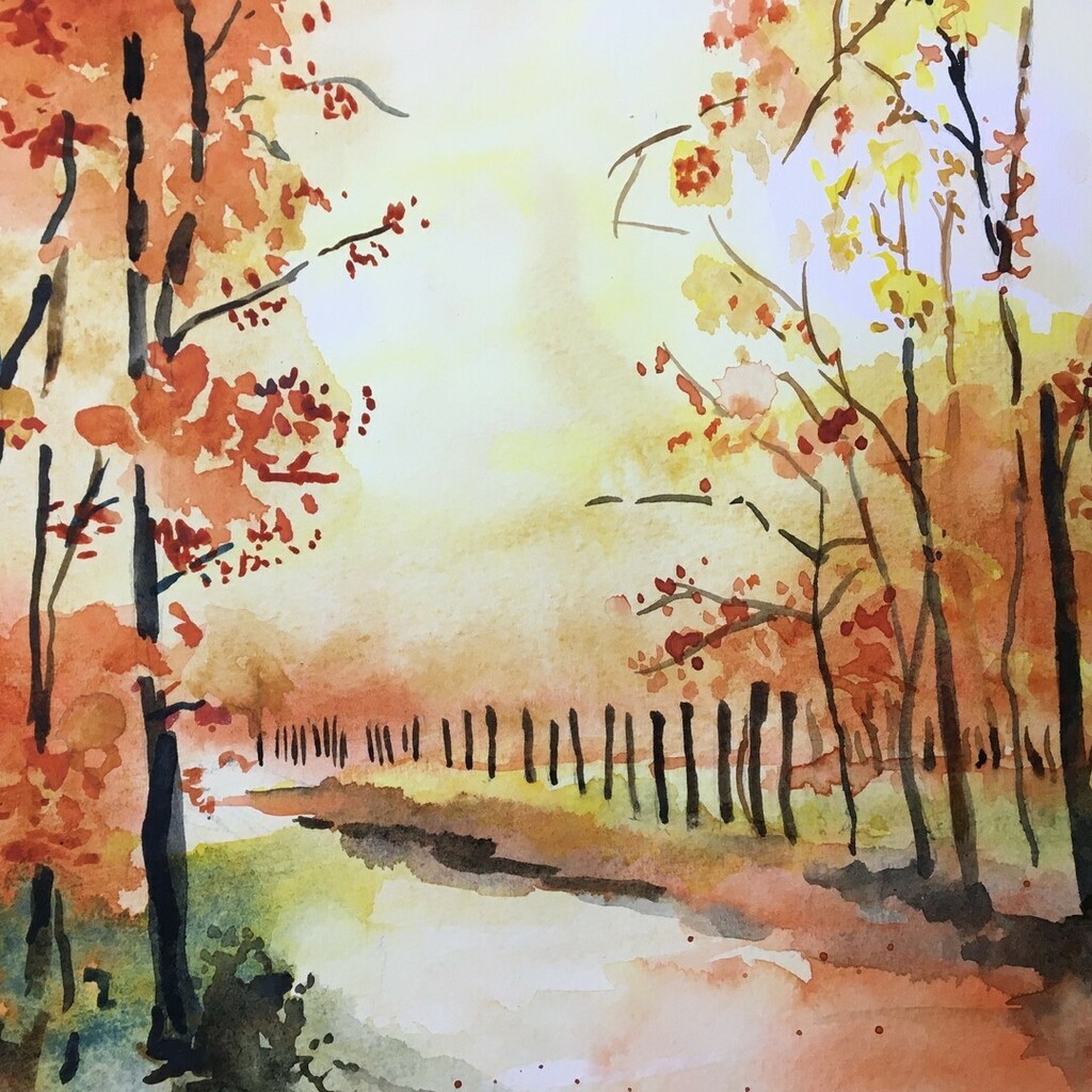 AMAsketchbook's tweet photo. Sketching autumn trees today - virtually!
#autumncolors #amsketching #annettemorrisart #winsorandnewton #onlinetutorial #sketchlanguedoc #sketchingfrance #sketchingdaily #sketchbook #watercoloursketch #paintwithfriends #zoomclasses https://t.co/O55oAovU5D