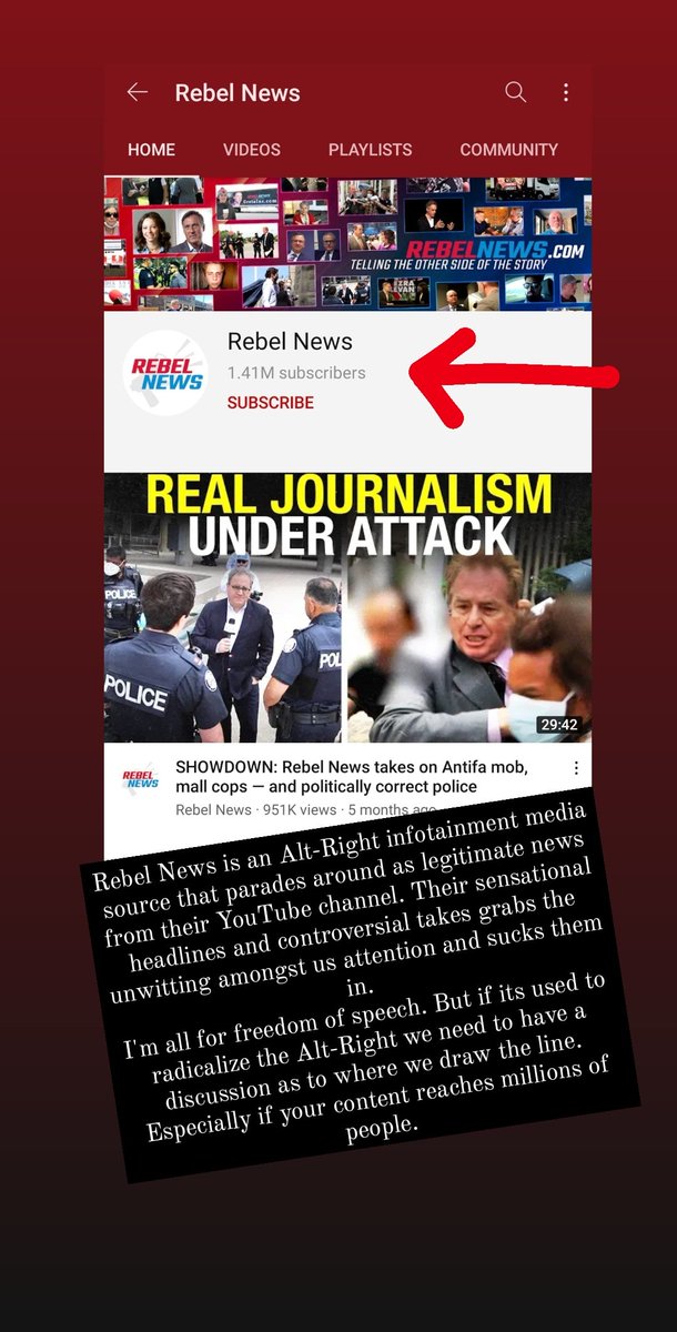 A... Picture thread. As to why  @RebelNewsOnline is more than just a cringey YouTube channel run by the "Rebel Commander" and disgraced lawyer  @ezralevant and a few cowardly loudmouths on Twitter. @TheRealKeean  @SheilaGunnReid