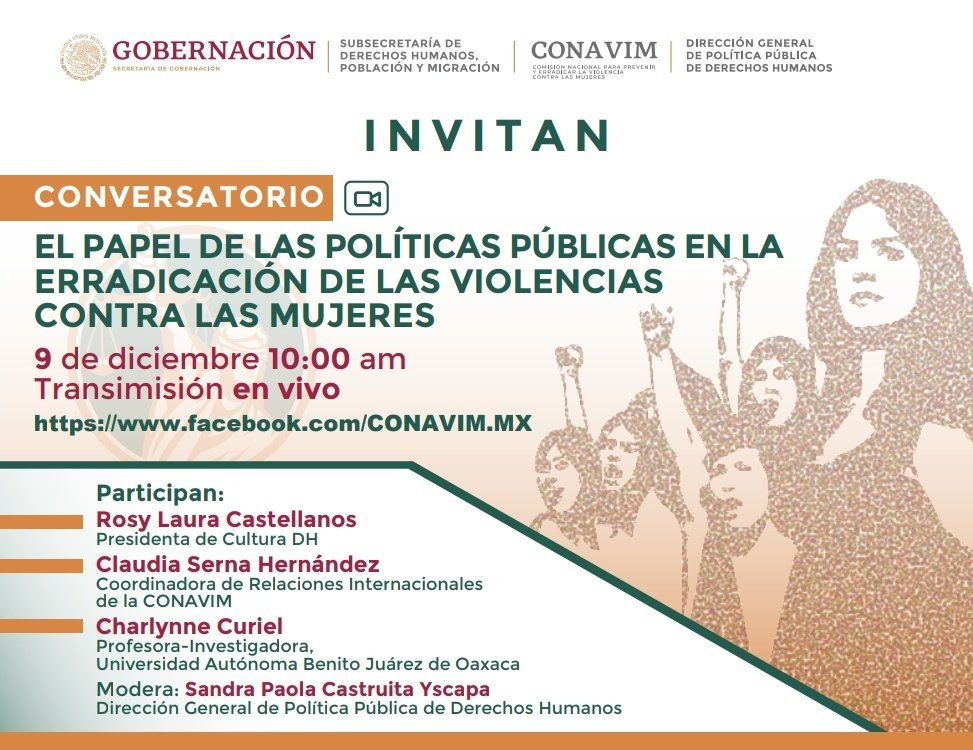 Monse8080's tweet photo. En el marco de los #16DiasDeActivismo contra la violencia hacia las mujeres, el día de mañana se llevará a cabo el "Conversatorio sobre el papel de las políticas públicas en la erradicación de las violencias en contra de las #Mujeres". Transmisión a través del siguiente link 👇 https://t.co/1GNWbrI3Q0