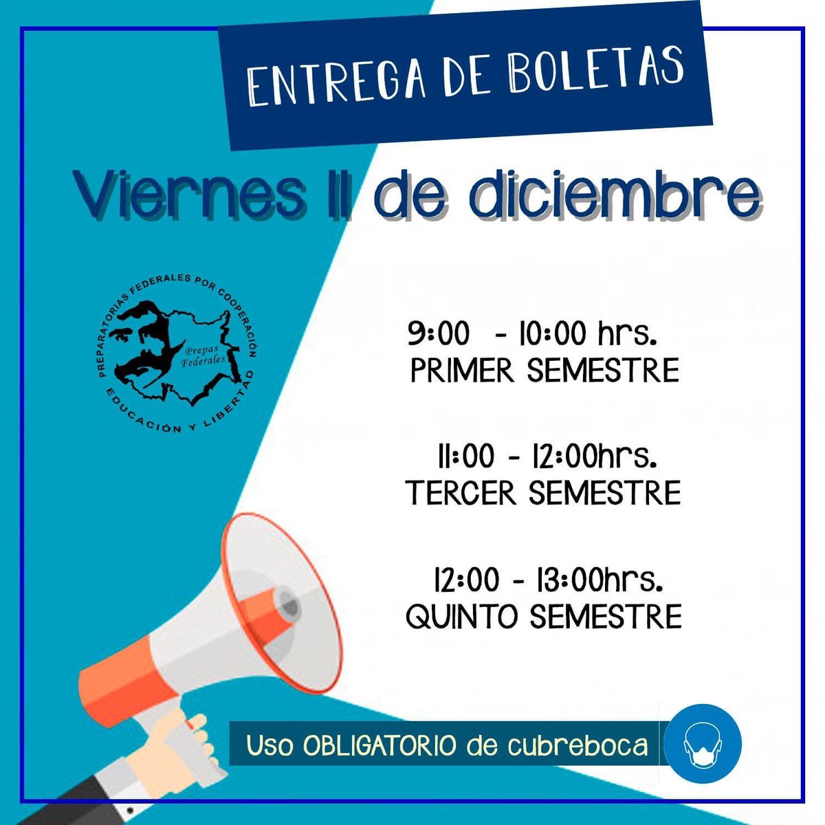 p_alfonsoreyes's tweet photo. A toda nuestra comunidad les informamos que la entrega de boletas será el viernes a partir de las 9:00 am. https://t.co/wflbI50MPg