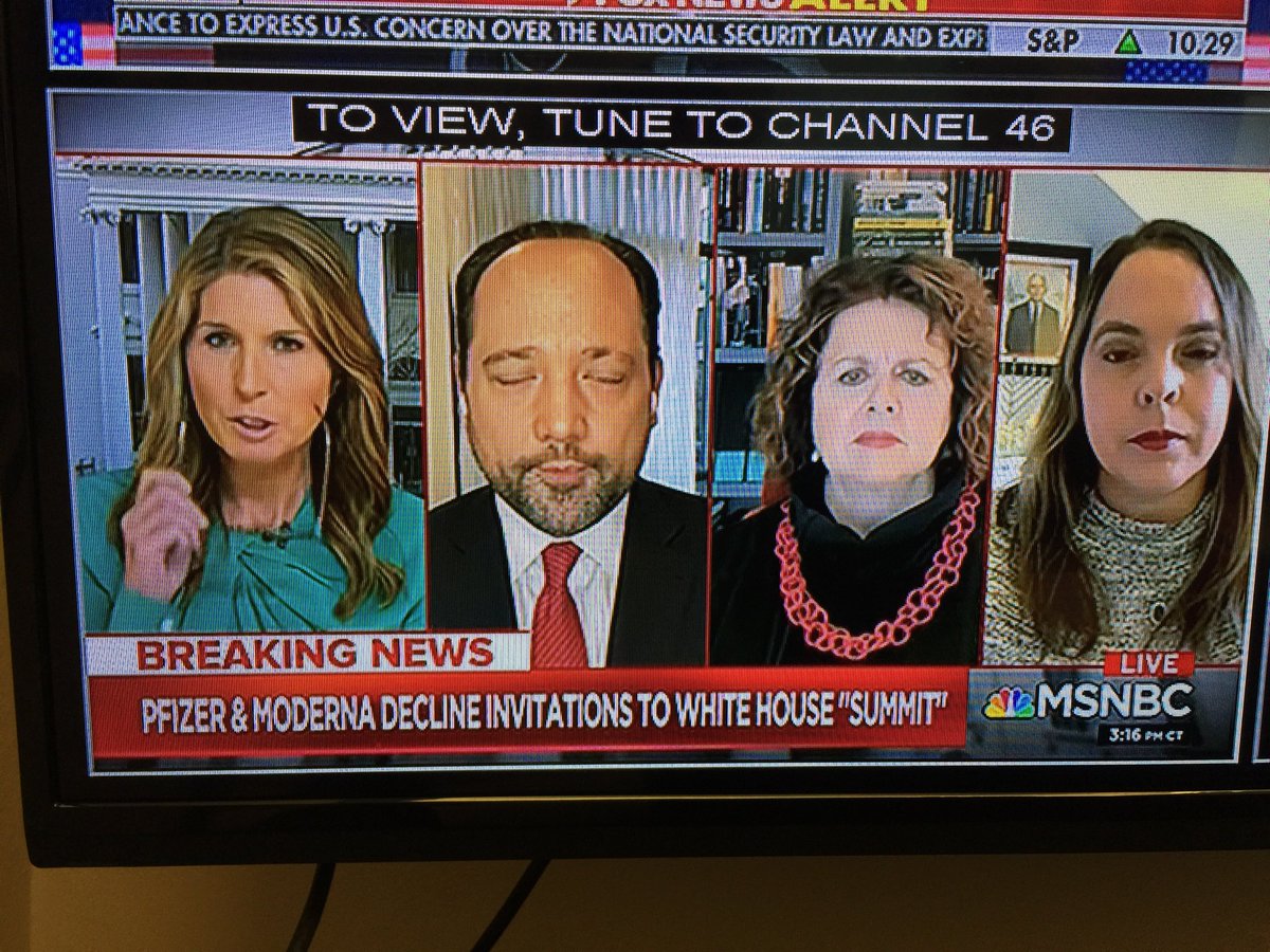 MSNBC’s “Breaking News” chyron is neither breaking nor news...

It is FALSE.

As officials &amp; a vaccine maker stated yesterday: we discussed participation with multiple companies but decided to have the FDA explain the process without its active applicants participating.