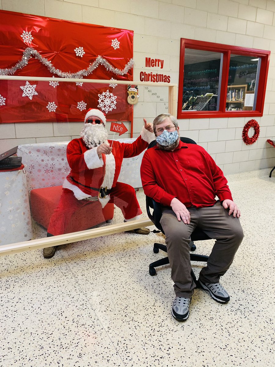 Here’s Santa! Checking his list twice.☺️ He said we were good all year at #DFCHS. #SeasonsGreetings and waachiye to our students and their families. Stay warm and safe! ❤️