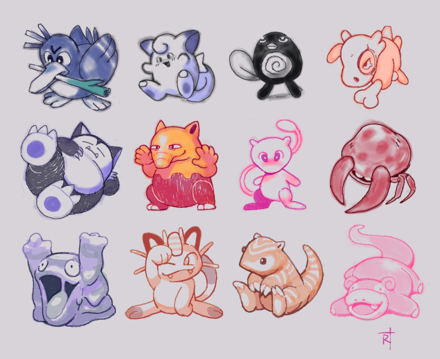 ikiruse's tweet image. pokemon red/blue sprite redraws, fun way to experiment with process &amp;amp; play with limited tools