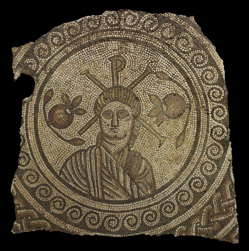 44. Hinton St Mary MosaicFor the first few centuries of Christianity, it was inconceivable to depict Jesus in artThis changed as the Romans adopted Christianity, and wanted to see Jesus as they could see their old gods