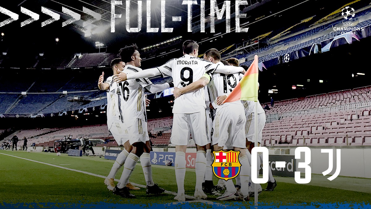 FT | PRIMI NEL GIRONE! 𝗣𝗥𝗜𝗠𝗜⭐️

Una serata fantastica, una partita da Juve ❤️
Al Camp Nou finisce 0-3: doppietta di <a href="/Cristiano/">Cristiano Ronaldo</a> e rete di <a href="/WMckennie/">Weston McKennie</a> ⚽️⚽️⚽️

Abbiamo vinto tutti insieme ⚪️⚫️

#BarçaJuve [0-3] #JuveUCL