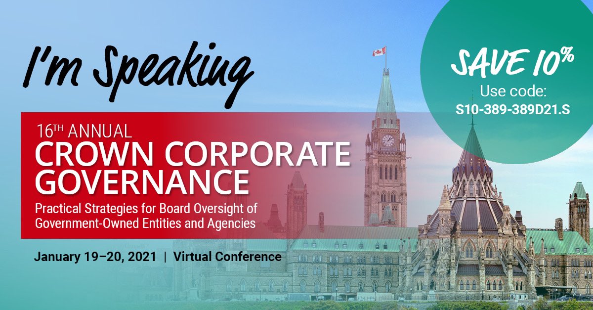 flecklaw's tweet photo. Time to register for ⁦@CI_Legal⁩ ´a annual conference for #CrownCorporations .  Discount code below for my connections. https://t.co/xz69Kgc6O5