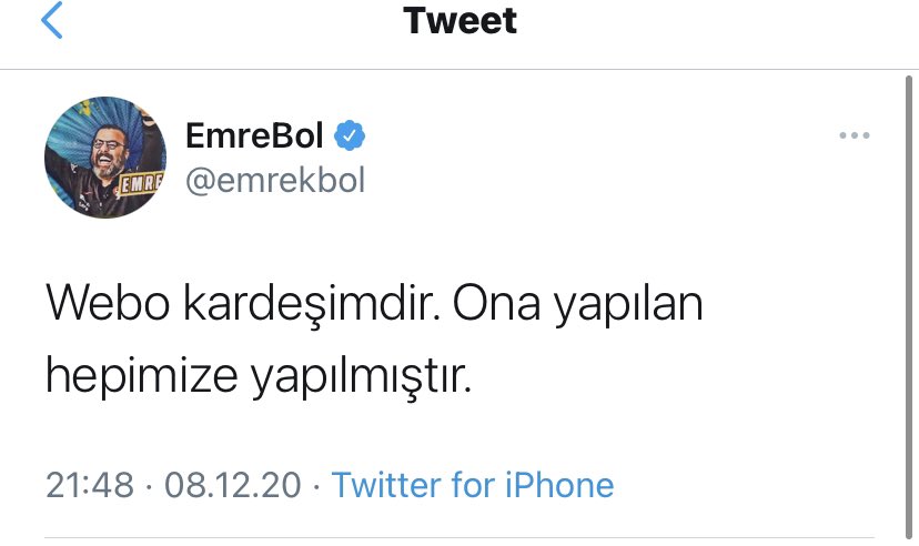 Riyakarlığın en büyüğünü eklemeden olmaz. Daha 3 gün önce Diagne için “Senegal’de timsah yiyordu, geldi burada topçu oldu” diyen çapsız Emre Bol, şimdi Irkçılığa karşı Webo’nun yanındaymış. Riyakarlığın yanına karaktersizliği ekleyelim...