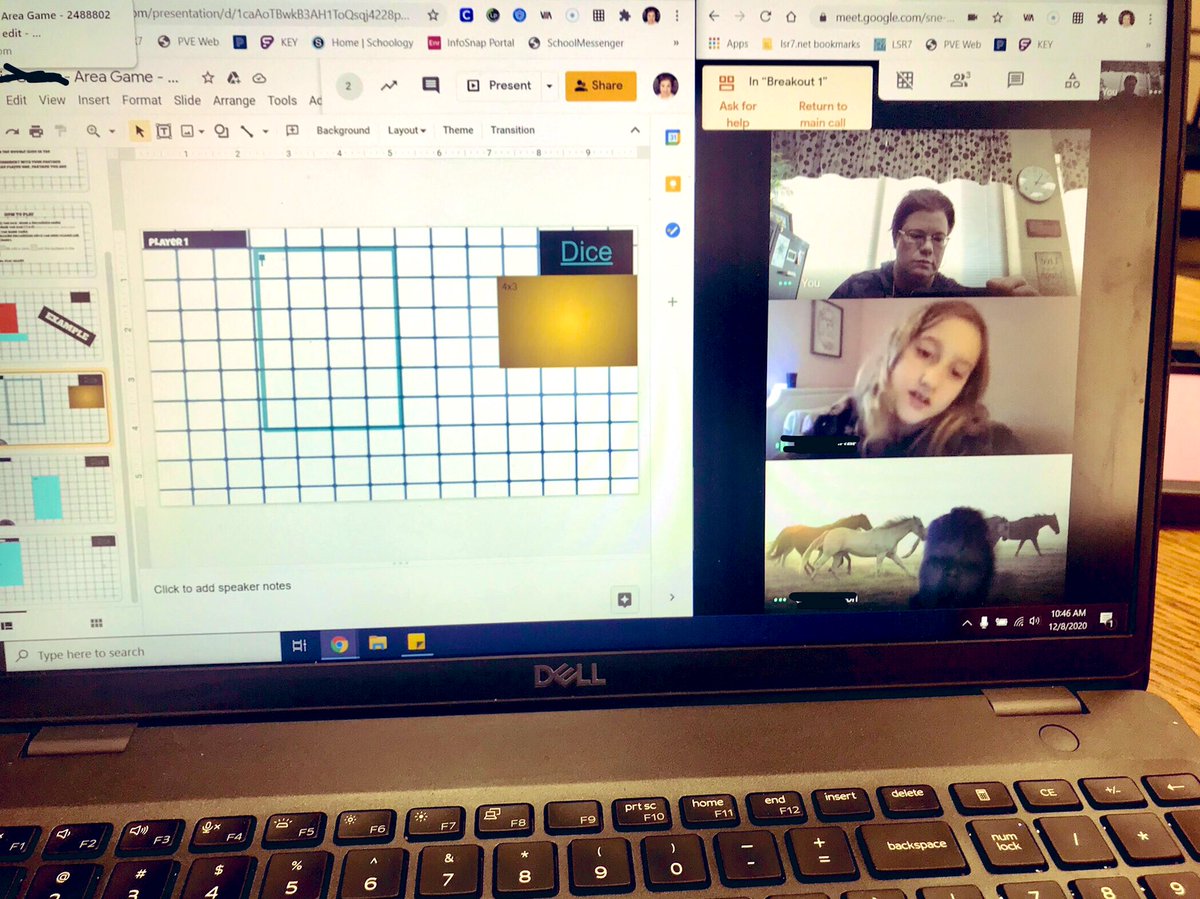 PrincipalPVE's tweet photo. 4th Grade Math Google Breakout Room Games with @dorrian41’s class!  Loved hearing the kids’ thinking as they worked their way across the grid! #PVELIVE #Bulldogsatwork https://t.co/B3iW1PCiGk