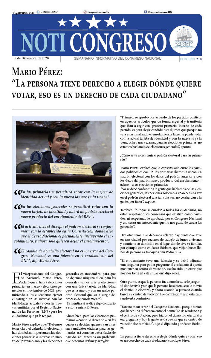 #NotiCongreso | <a href="/mario_perezSB/">Mario Perez</a> :

“La persona tiene derecho a elegir dónde quiere votar, eso es un derecho de cada ciudadano”.