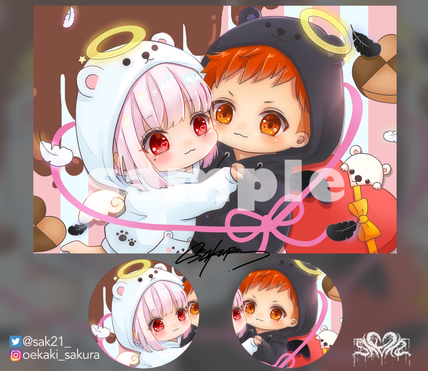 Sakura イラスト 依頼 天使 黒天使 しろくま バレンタインが記念日のカップルさんのイラスト ご依頼ありがとうございました カップルイラスト ペアイラスト イラスト依頼 T Co Xectvwlzvx Twitter