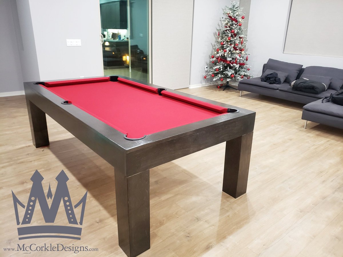 McCorkleDesigns's tweet photo. #8ft #ConTessa #style #pooltable #billiards🎱 #game #custom #company #All #burgundy #felt &amp; #Carbon #Grey #finish #design #furniture #homedecor #modern #contemporary #steampunk #wood #company #penthouse #suite #studiolife #events #production #customfurniture  #california https://t.co/SvV8t1UNu3