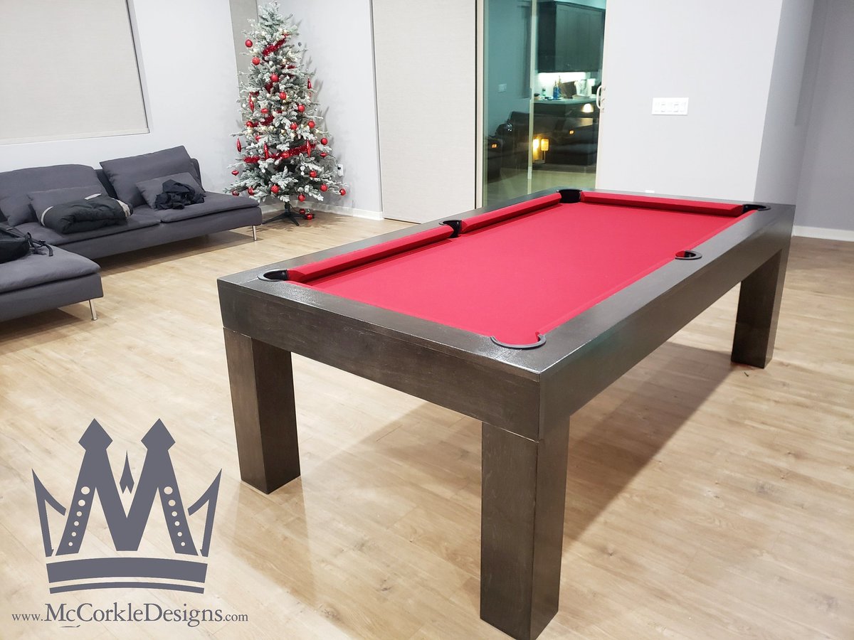 McCorkleDesigns's tweet photo. #8ft #ConTessa #style #pooltable #billiards🎱 #game #custom #company #All #burgundy #felt &amp; #Carbon #Grey #finish #design #furniture #homedecor #modern #contemporary #steampunk #wood #company #penthouse #suite #studiolife #events #production #customfurniture  #california https://t.co/SvV8t1UNu3